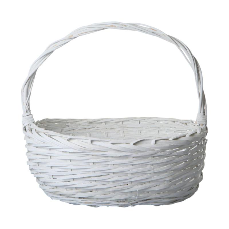 Geschenkkorb oval wei&szlig;