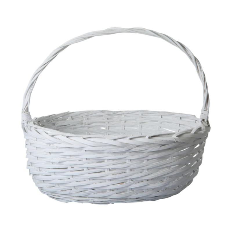 Geschenkkorb oval wei&szlig;