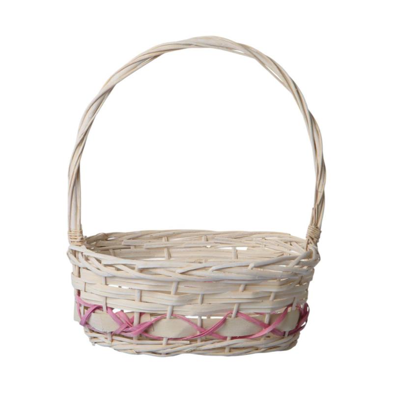 Geschenkkorb oval wei&szlig;-rot