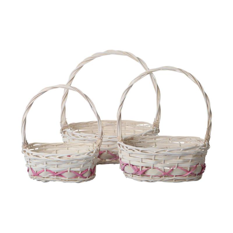 Geschenkkorb oval wei&szlig;-rot