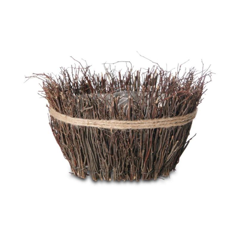 Weidenzweig-Schale oval mit Sisal