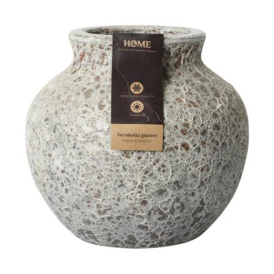 Outdoor Vase glasiert Bubble White