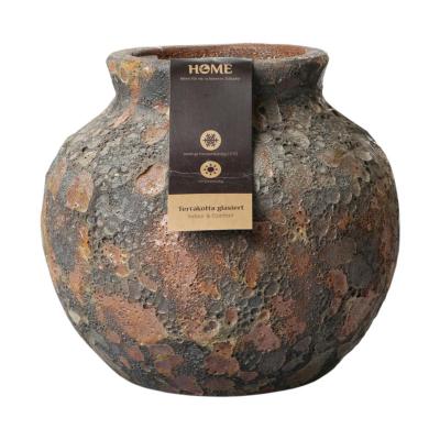 Outdoor Vase glasiert Bubble Rust
