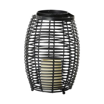 Rattan-Laterne schwarz