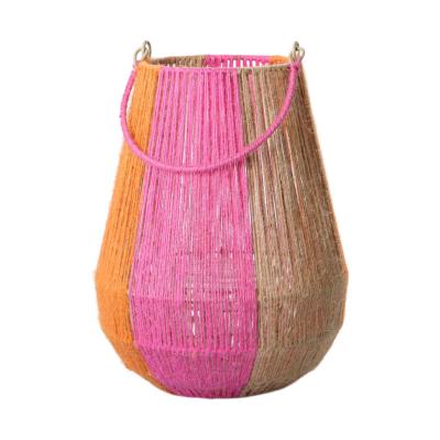 Jute-Laterne mit Glas