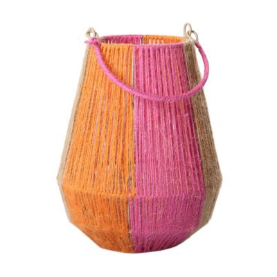 Jute-Laterne mit Glas