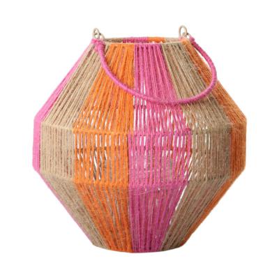 Jute-Laterne mit Glas