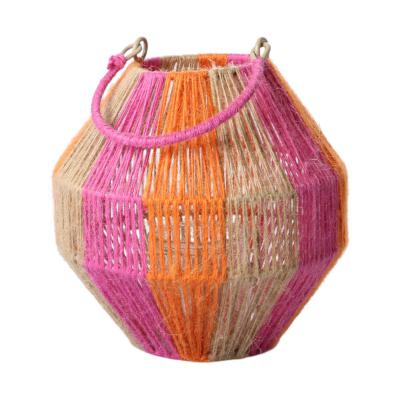 Jute-Laterne mit Glas