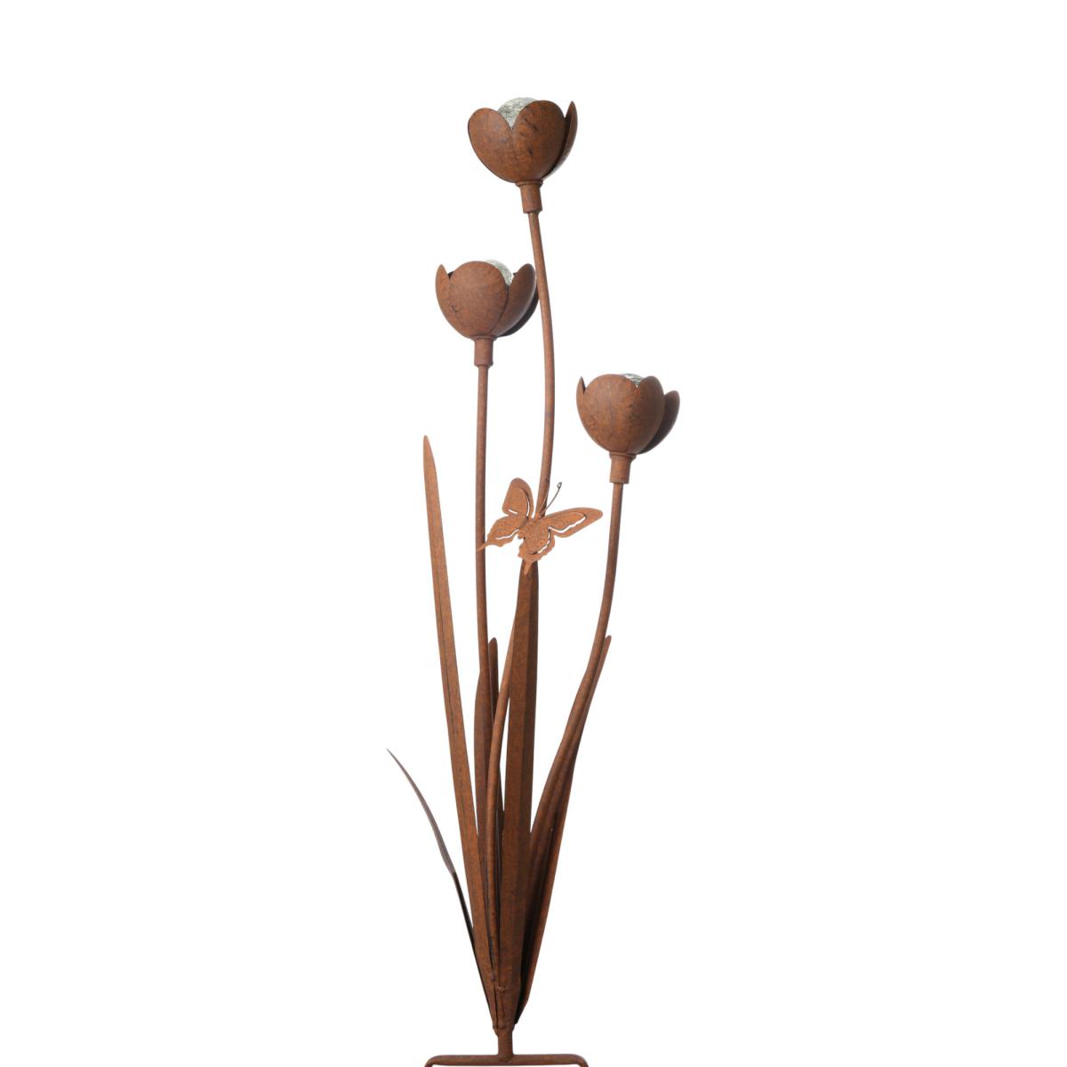 LED-Gartenstick Blume rostoptik