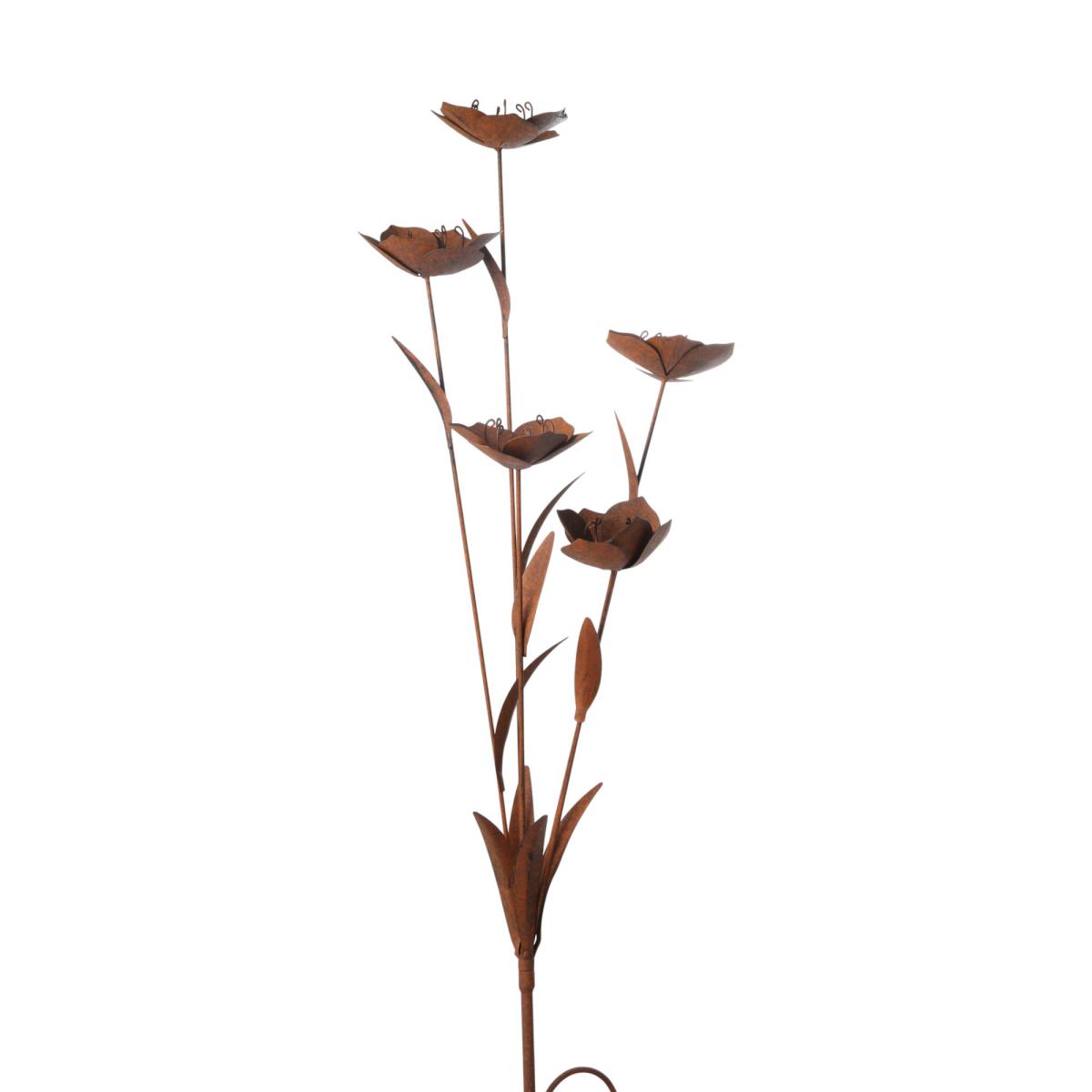 LED-Gartenstick Blume rostoptik