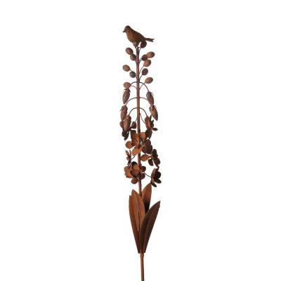Gartenstick Blume rostoptik