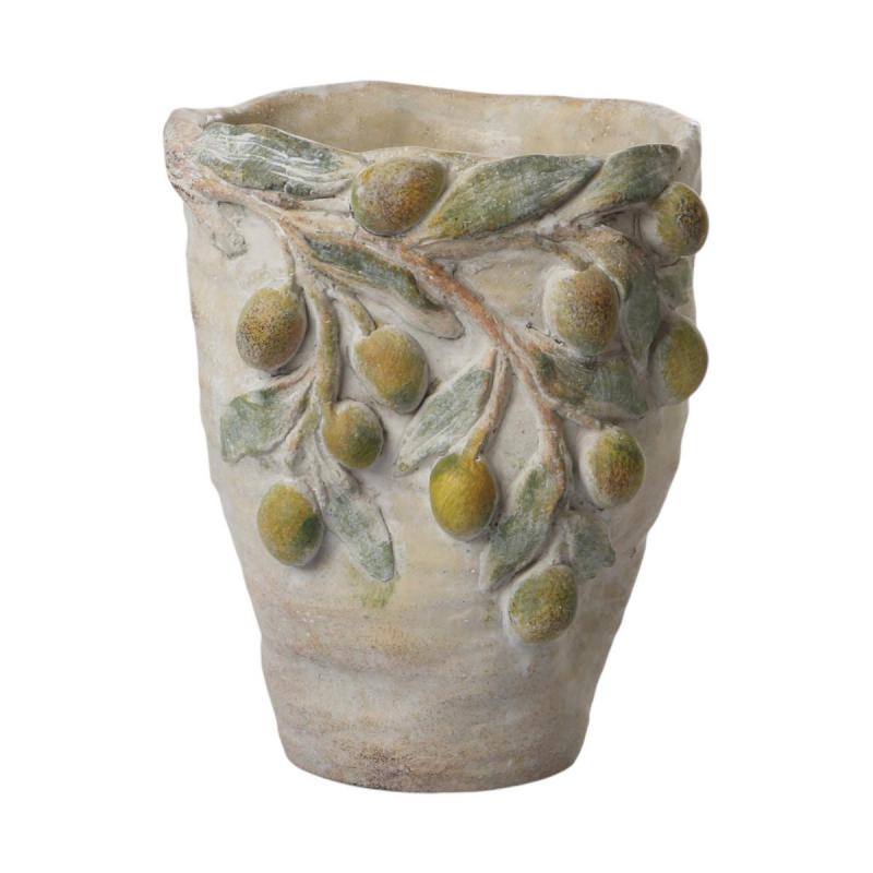 Zementvase mit Zitronen