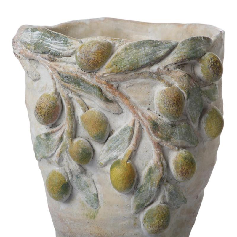 Zementvase mit Zitronen