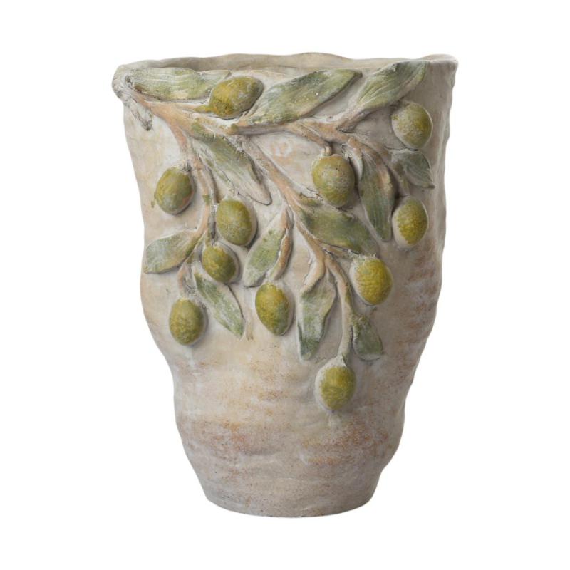Zementvase mit Zitronen