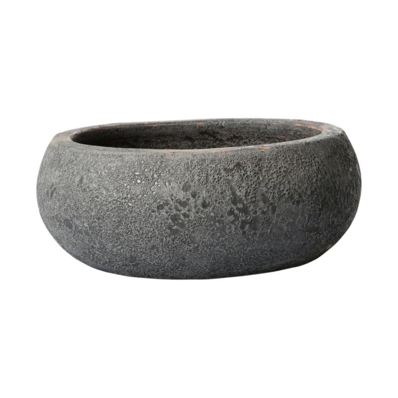 Outdoor Schale glasiert Bubble Anthrazit