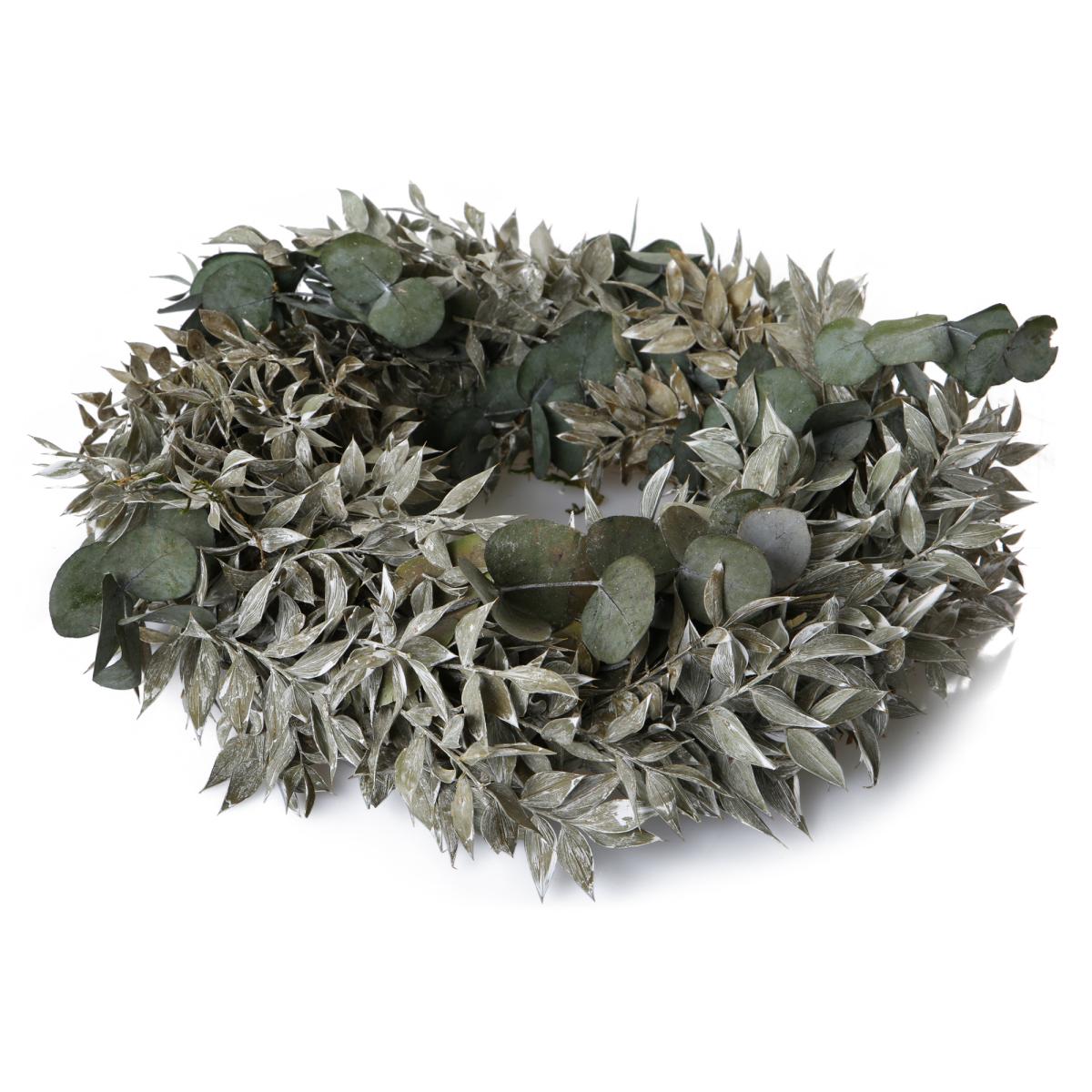 Eucalyptus Kranz mit Ruskus
