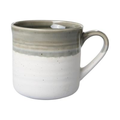 Keramik-Tasse 400ml taupe/wei&szlig;