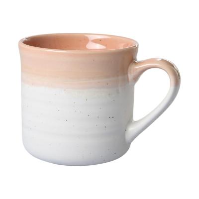 Keramik-Tasse 400ml terrakotta/wei&szlig;