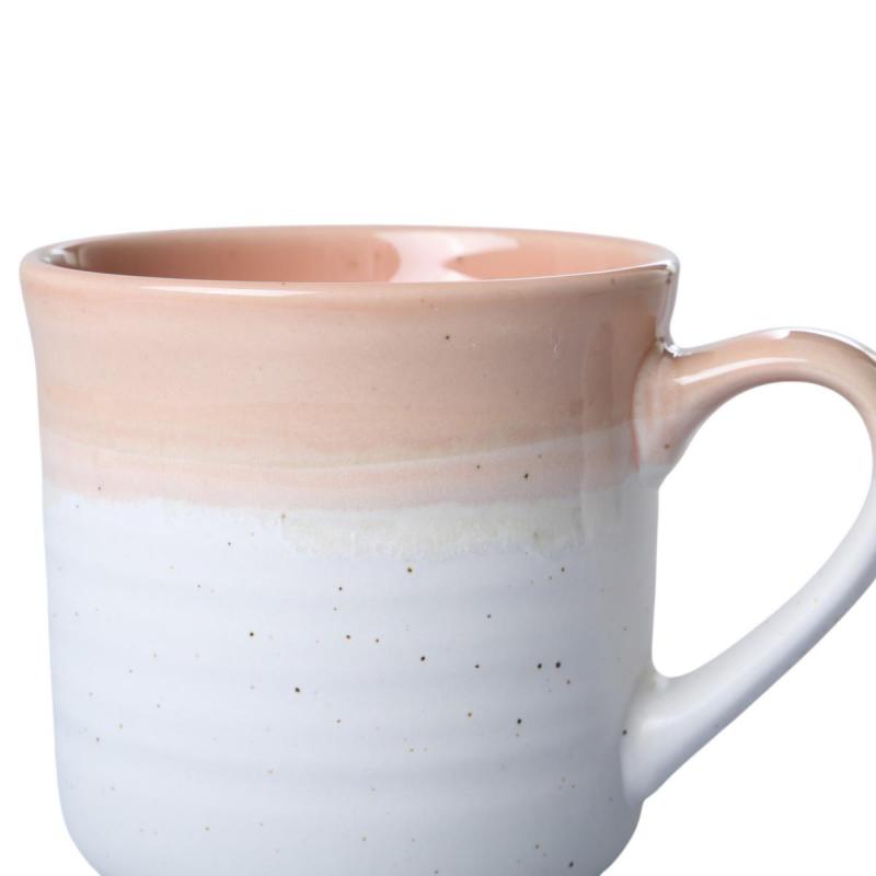 Keramik-Tasse 400ml terrakotta/wei&szlig;