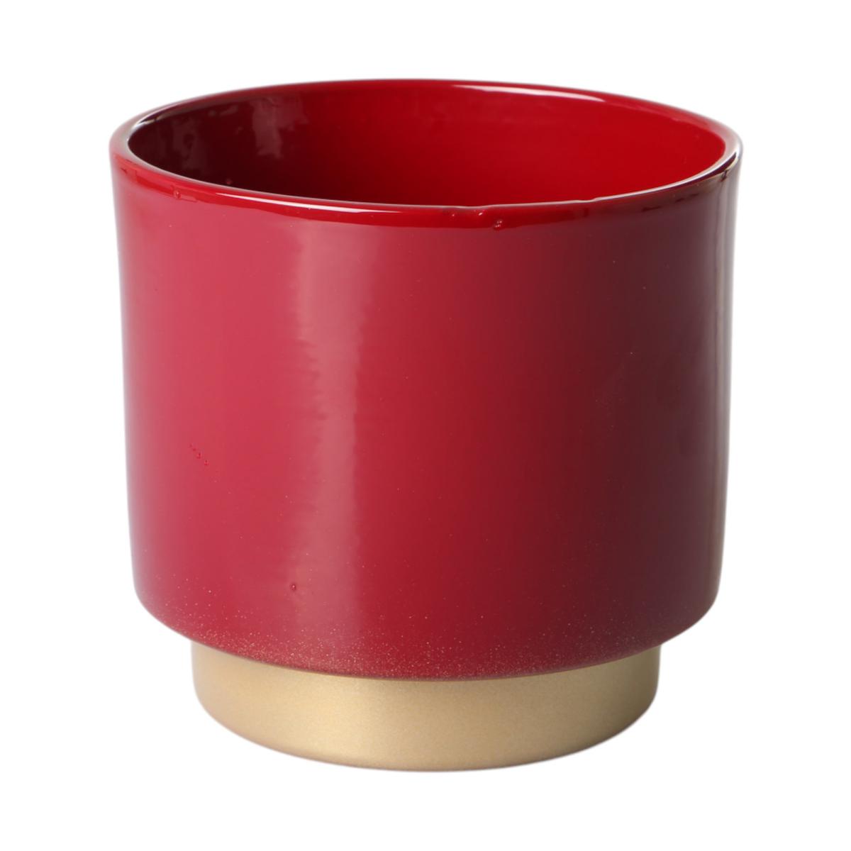 Cylindro mit Fu&szlig; 14cm weinrot
