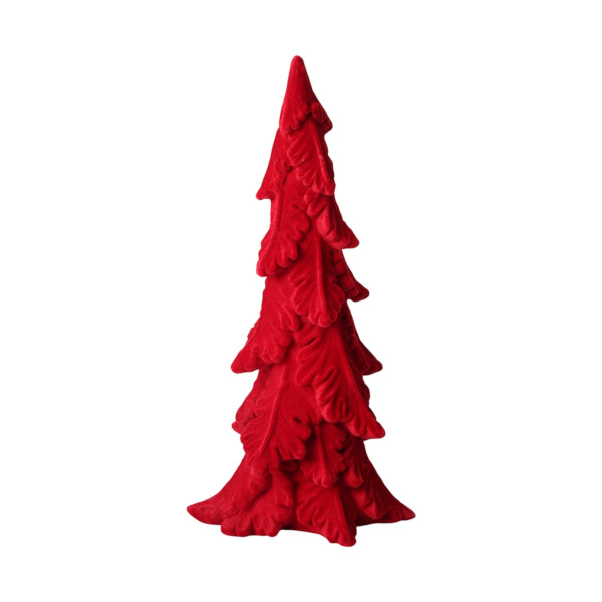 Poly-Tannenbaum beflockt rot