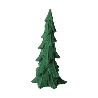 Poly-Tannenbaum beflockt gr&uuml;n