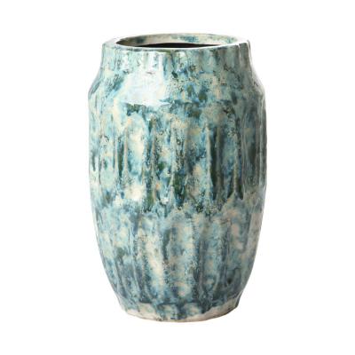 Keramikvase blau glasiert