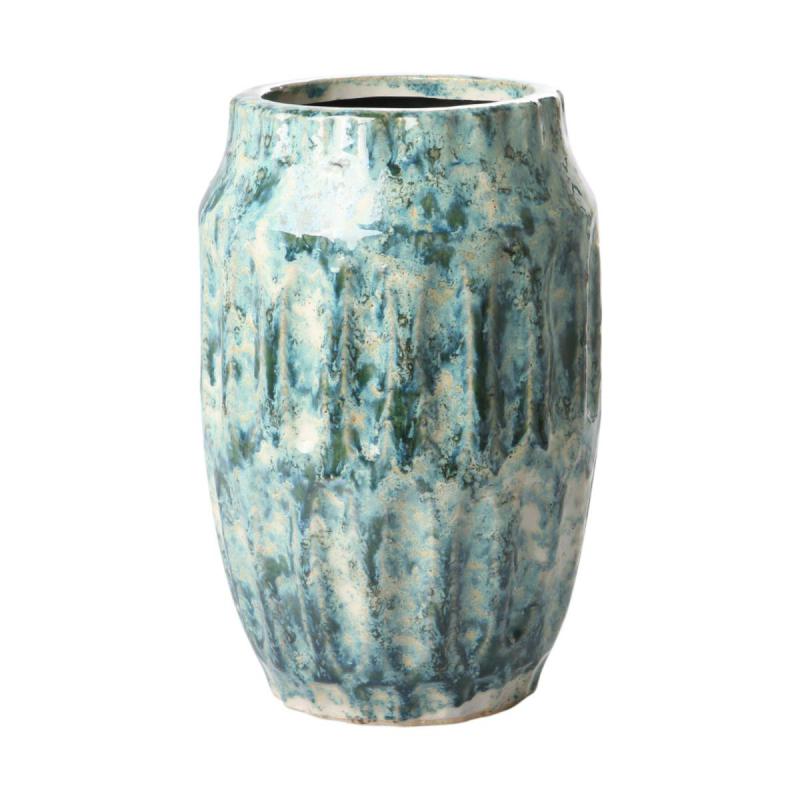 Keramikvase blau glasiert