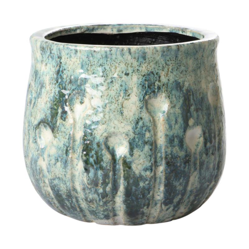 Kermaiktopf blau glasiert