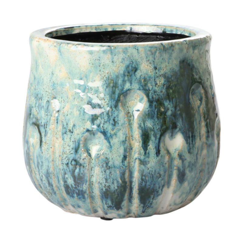 Kermaiktopf blau glasiert