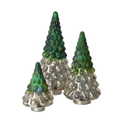 Glas-Baum farbverlauf gr&uuml;n/gold