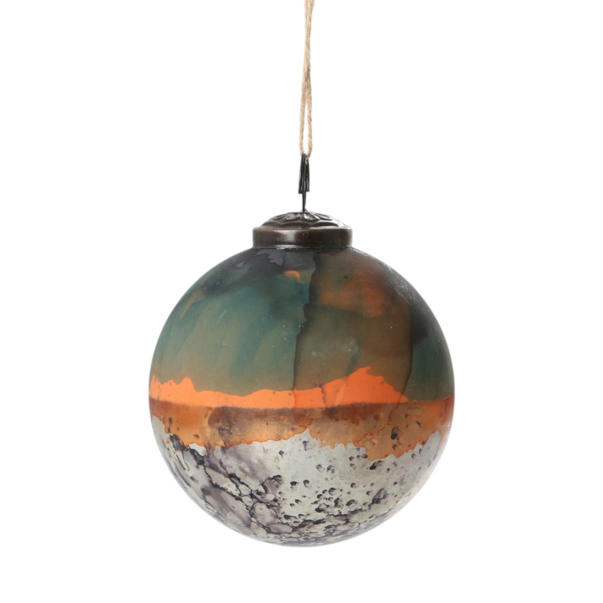Glas-Ornamentkugel farbverlauf braun/gold