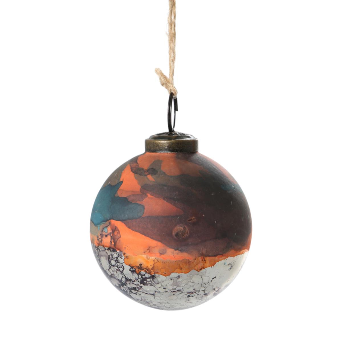Glas-Ornamentkugel farbverlauf braun/gold