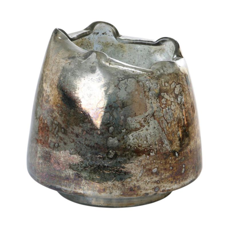 Glas-Vase organisch silber