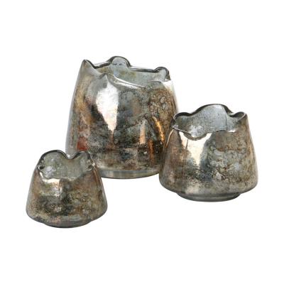 Glas-Vase organisch silber