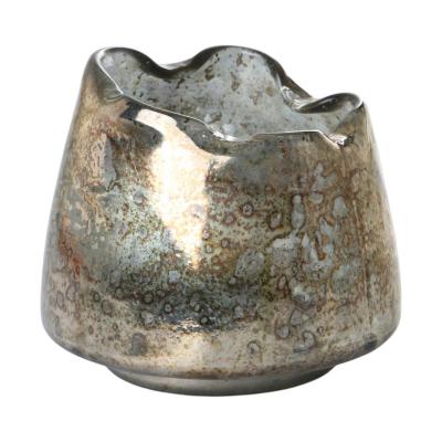 Glas-Vase organisch silber