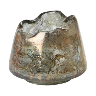Glas-Vase organisch silber