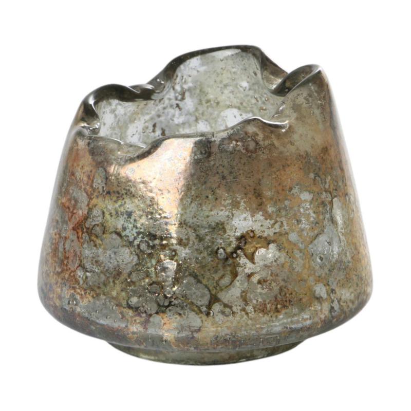 Glas-Vase organisch silber