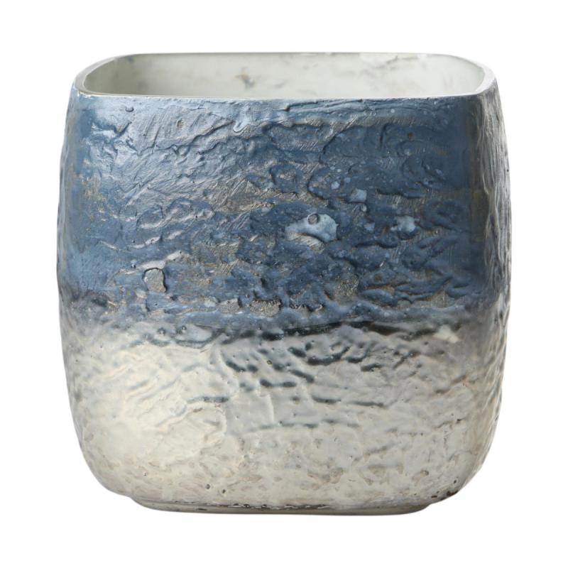 Windlicht farbverlauf blau/silber