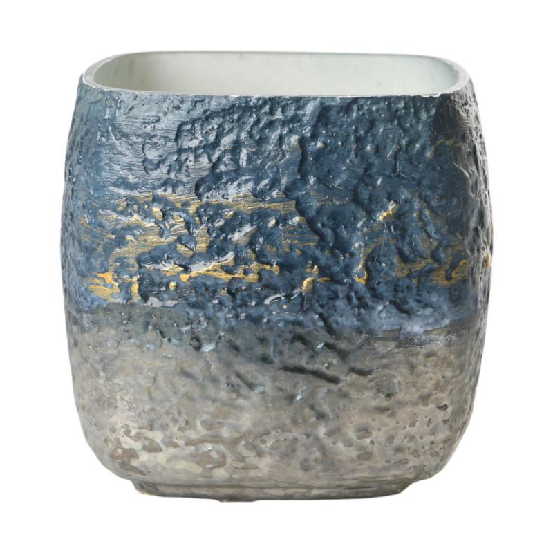 Windlicht farbverlauf blau/silber