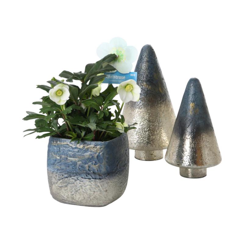 Glas-Baumaufsteller farbverlauf blau/silber