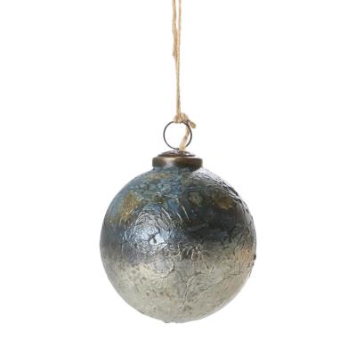 Glas-Ornamentkugel farbverlauf blau/silber