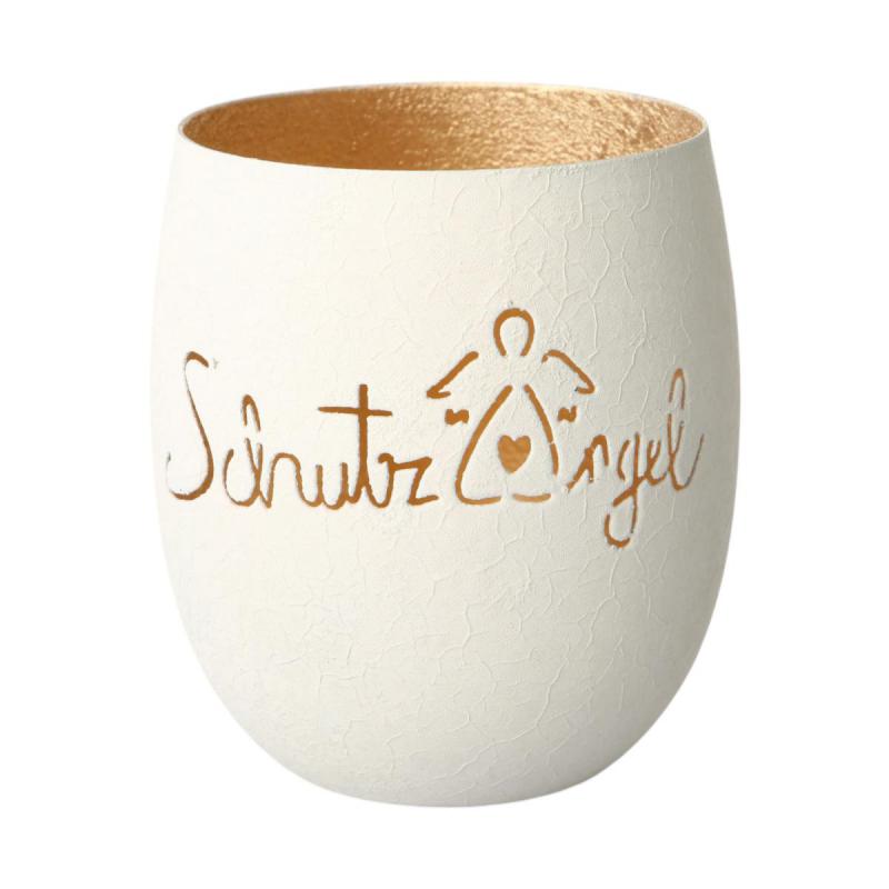 Windlicht Schutzengel wei&szlig;