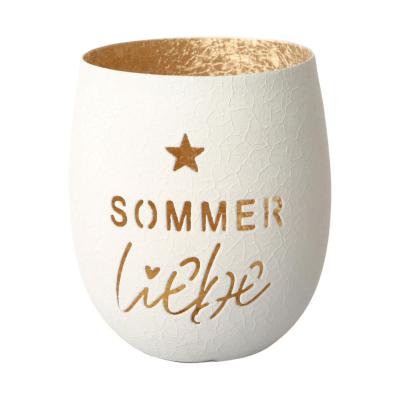Windlicht Sommer Liebe creme