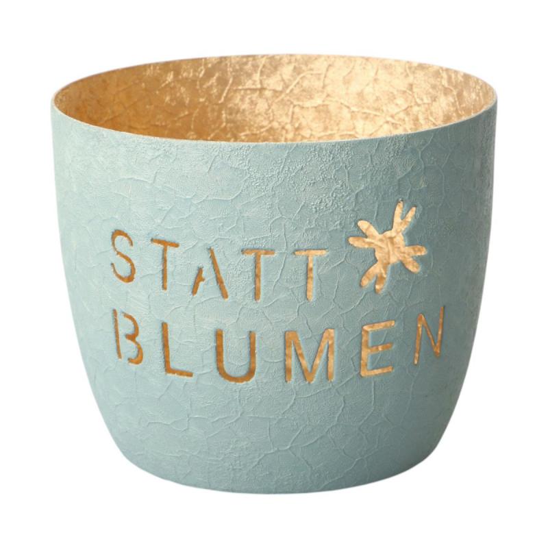 Windlicht "statt Blumen" hellgr&uuml;n