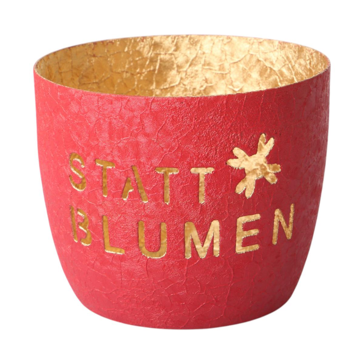 Windlicht "statt Blumen" rot