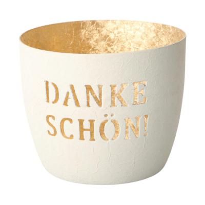 Windlicht "Dankesch&ouml;n" wei&szlig;