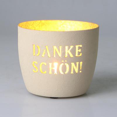 Windlicht "Dankesch&ouml;n" wei&szlig;