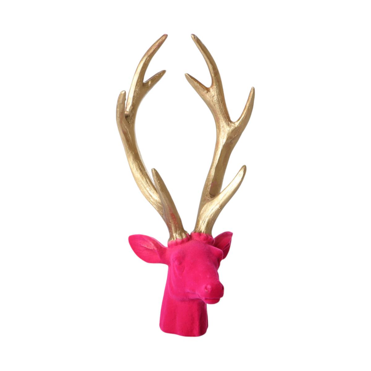 Hirschkopf-Beflockt magenta