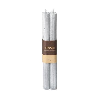Spitzkerze gerillt metallic silber